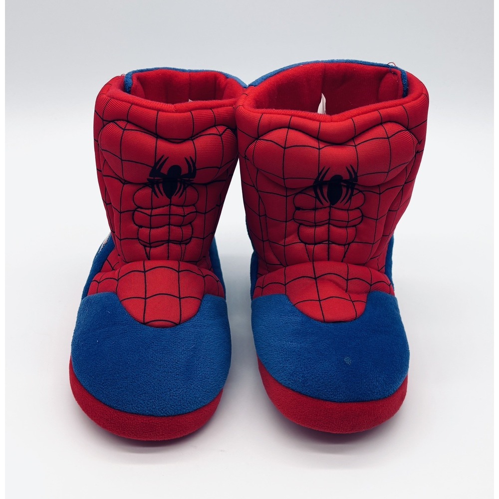 Marvel Spider-Man Slipper Booties Toddler Kids Size L 11-12 Red Blue